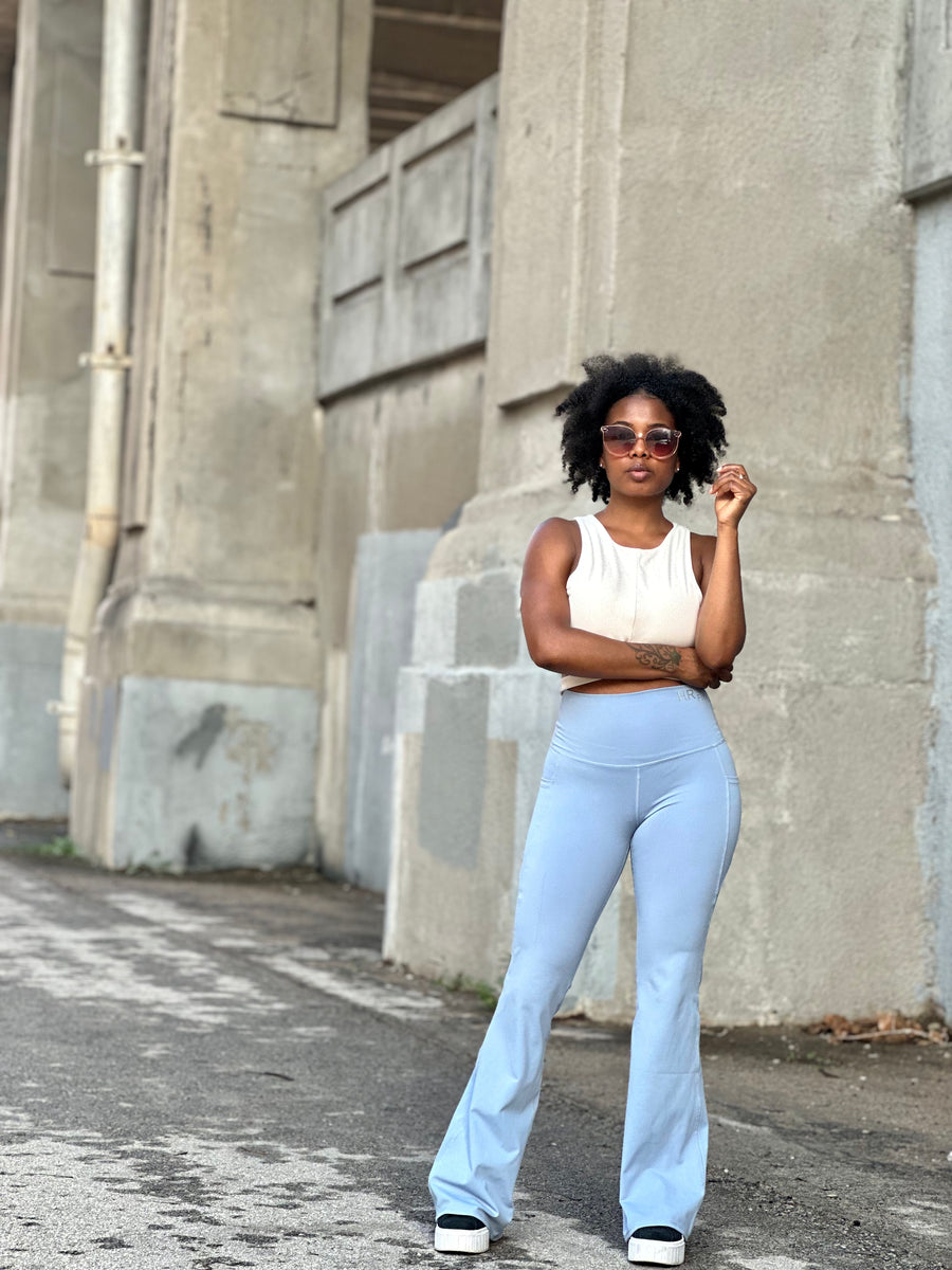 Light blue online flare pants