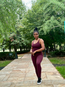 DEMI Yoga Jumpsuit-Cassis