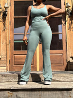Load image into Gallery viewer, DEMI Flared Leggings-LT Teal
