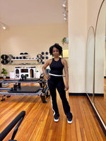 Load image into Gallery viewer, DEMI Flared Stripe Leggings-Black
