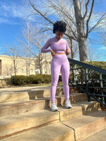 Load image into Gallery viewer, Serenity Mesh Top &amp; Legging Set- Purple (S-L)
