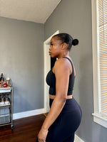 Load image into Gallery viewer, VENICE U-Back Bra &amp; Flared Leggings Set -Black (S-L)
