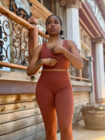 Load image into Gallery viewer, Cinnamon Set-Zipper Bra + Leggings
