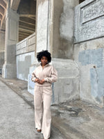 Load image into Gallery viewer, Half Zip Fleece Sweat Set -Tan (S-3XL)
