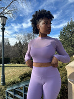 Load image into Gallery viewer, Serenity Mesh Top &amp; Legging Set- Purple (S-L)
