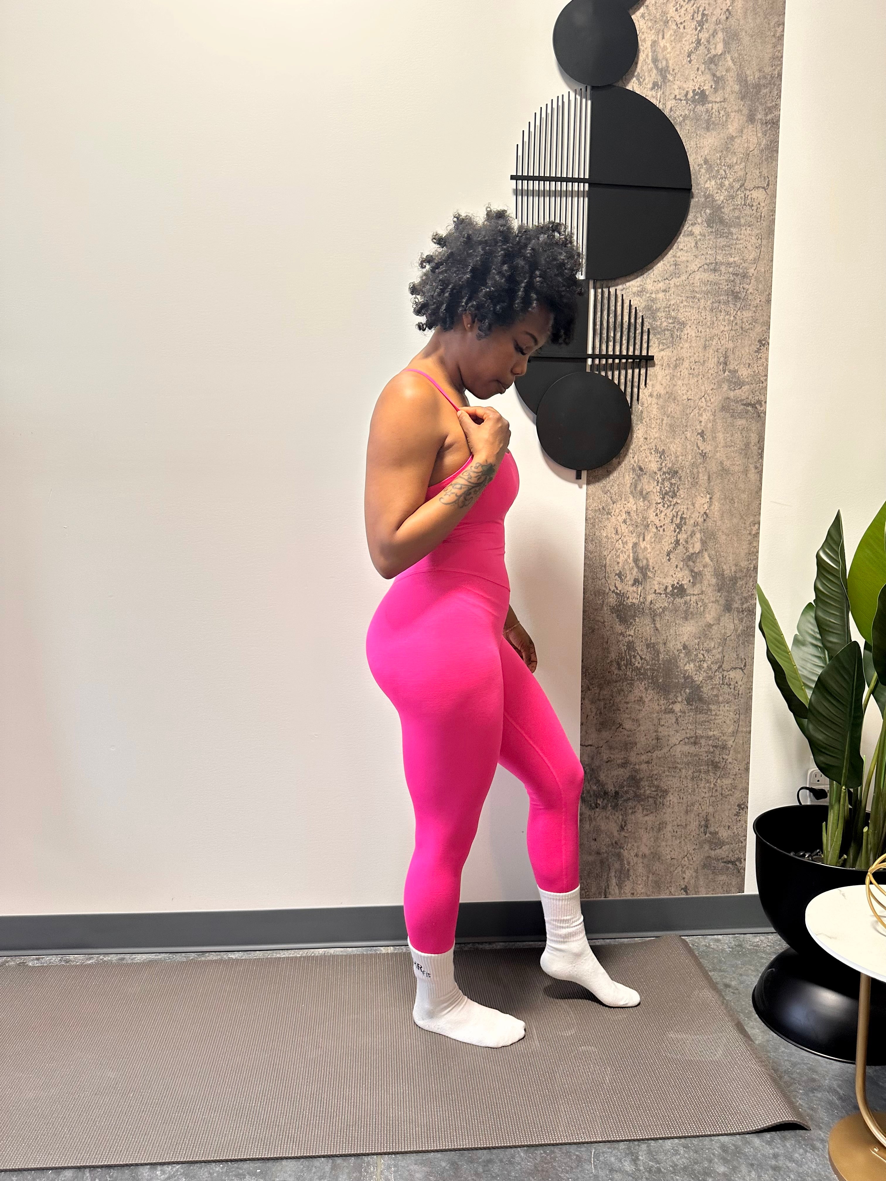 DEMI Yoga Jumpsuit-Pink (S-XL)