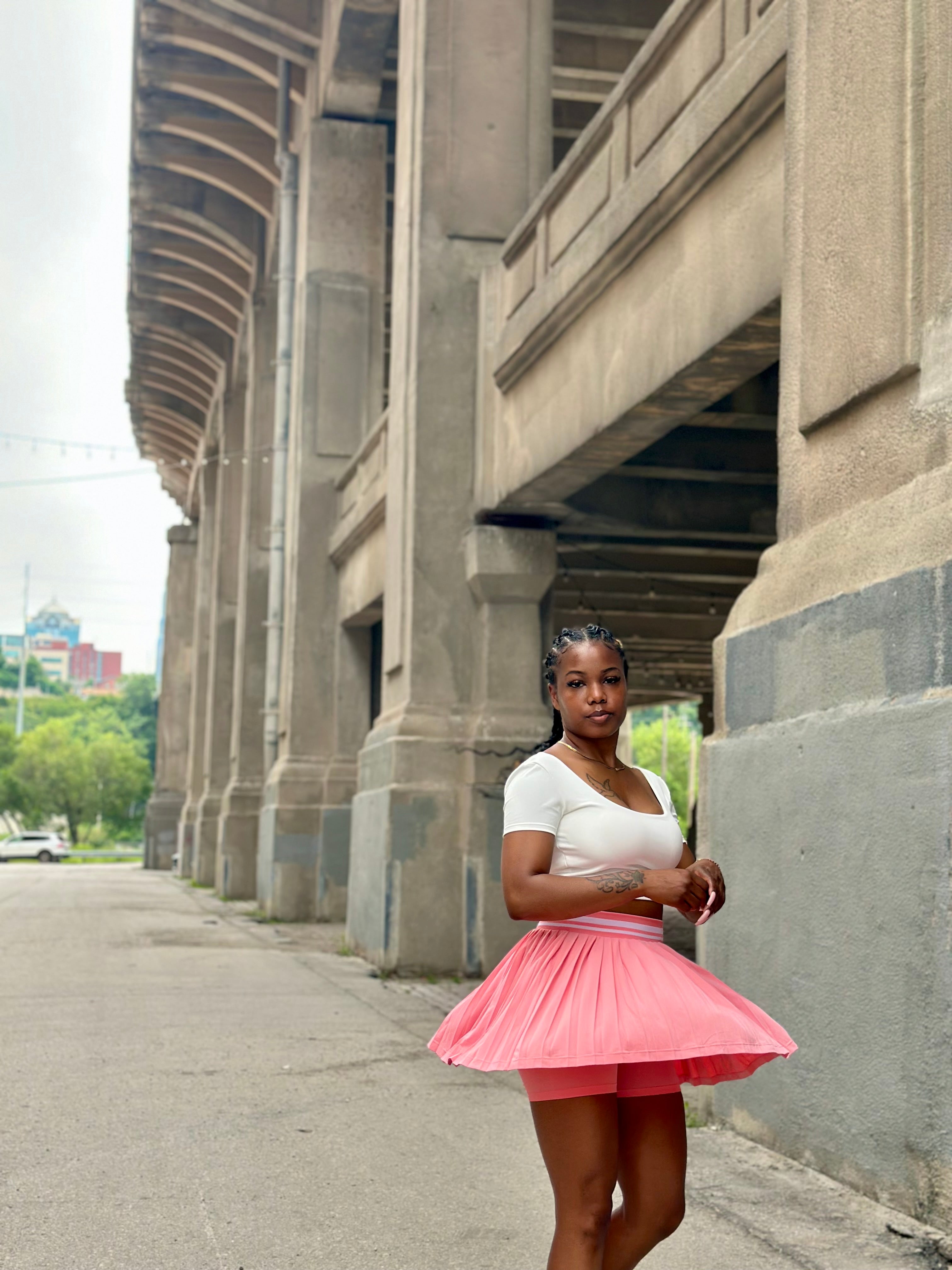 Varsity Pleated Tennis Skort (PINK)