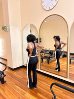 Load image into Gallery viewer, DEMI Flared Stripe Leggings-Black
