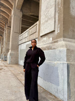 Load image into Gallery viewer, Half Zip Fleece Sweat Set -Black (S-L)
