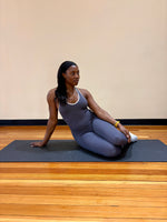 Load image into Gallery viewer, Ribbed &amp; Ruched Halter Jumpsuit-GRAY
