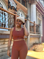 Load image into Gallery viewer, Cinnamon Set-Zipper Bra + Leggings
