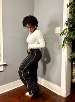 Load image into Gallery viewer, Nylon Track Pants w/Piping (S-L)
