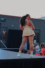 Load image into Gallery viewer, Collared Crop &amp; Pleated Skort Set in BEIGE (S-XL)
