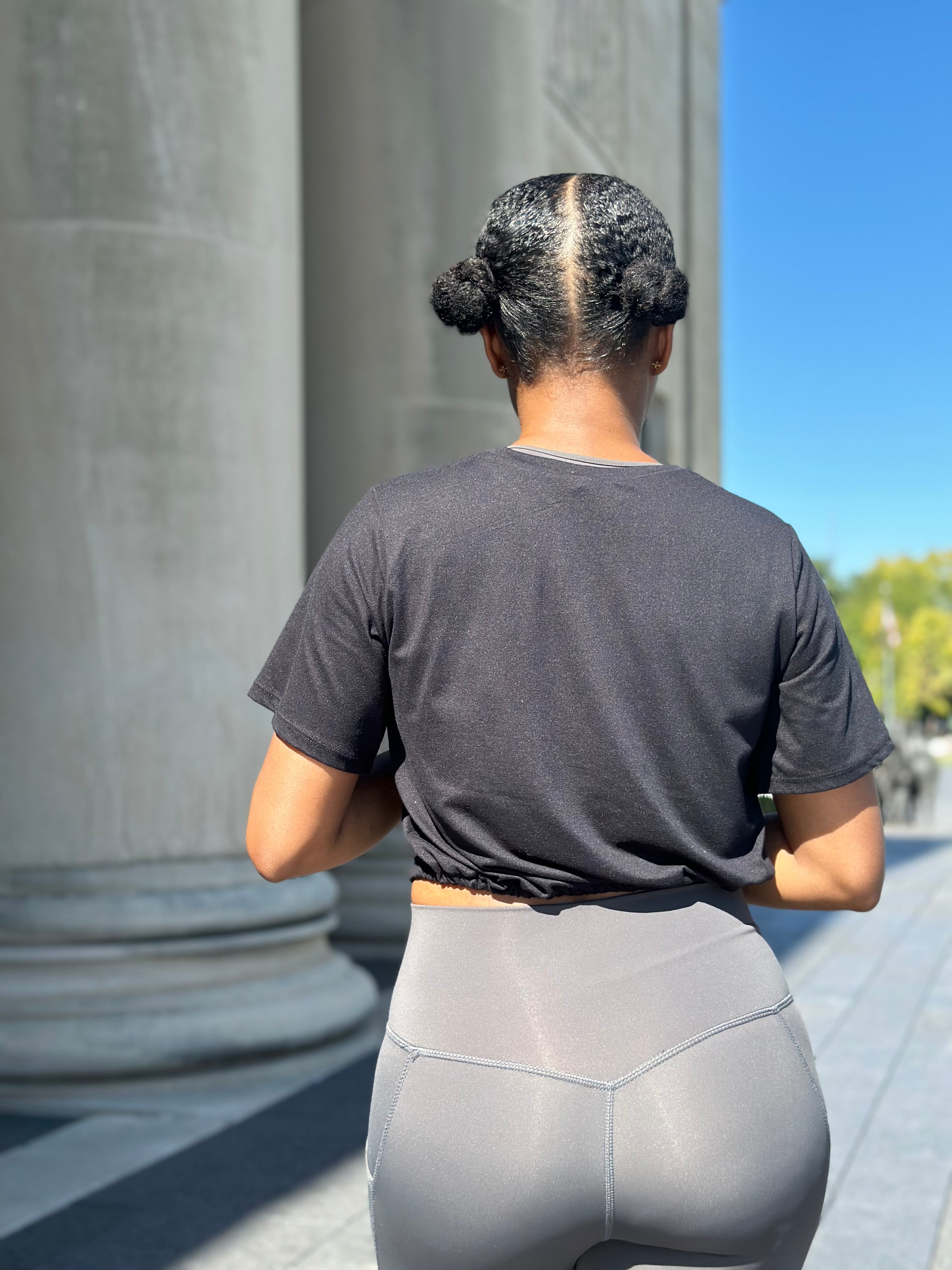 BEX Drawstring Crop Top-Black