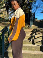 Load image into Gallery viewer, Colorblock Flare Pant Set Brown (S-L)
