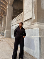 Load image into Gallery viewer, Half Zip Fleece Sweat Set -Black (S-L)
