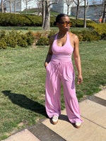 Load image into Gallery viewer, Halter Lounge Set-LIGHT PINK
