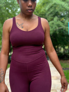 DEMI Yoga Jumpsuit-Cassis