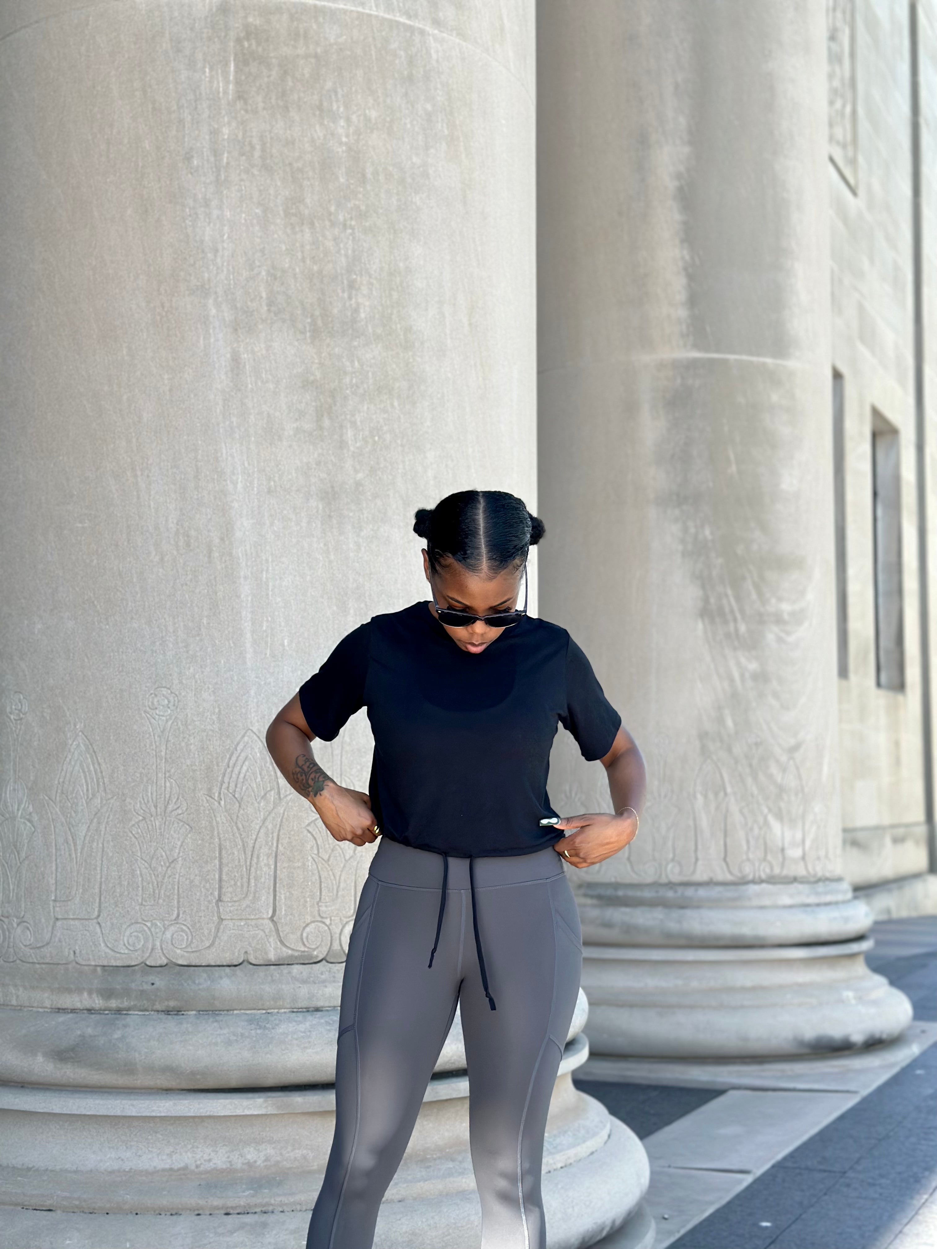 BEX Drawstring Crop Top-Black