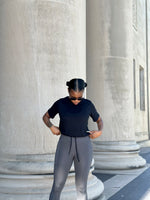 Load image into Gallery viewer, BEX Drawstring Crop Top-Black
