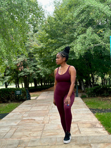 DEMI Yoga Jumpsuit-Cassis
