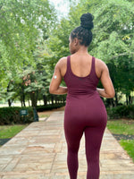 Load image into Gallery viewer, DEMI Yoga Jumpsuit-Cassis
