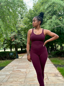 DEMI Yoga Jumpsuit-Cassis