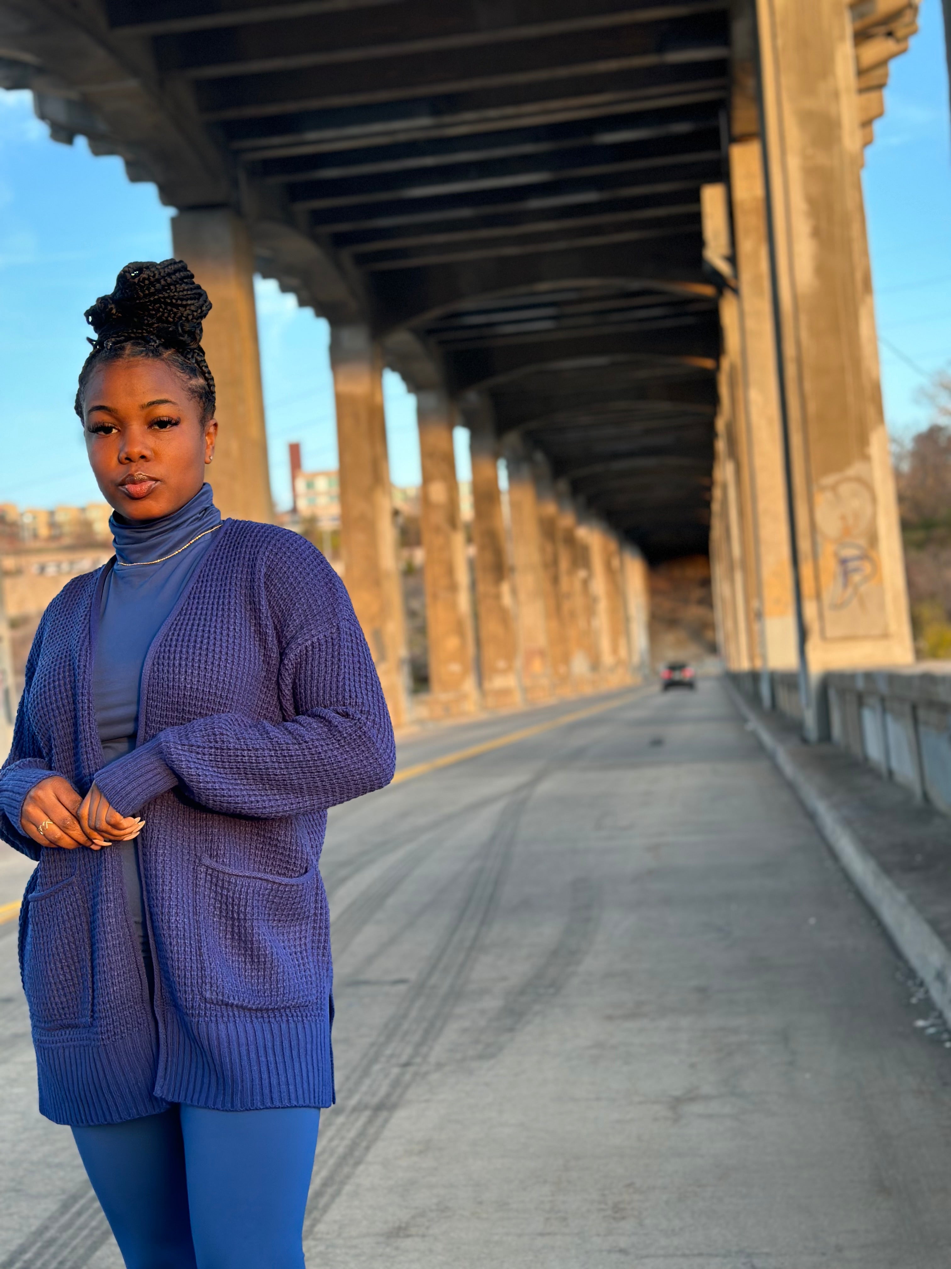 LEAH Turtleneck Set-Light Navy S-3XL