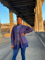 Load image into Gallery viewer, CARLI Waffle Cardigan-LT Navy (S-3XL)
