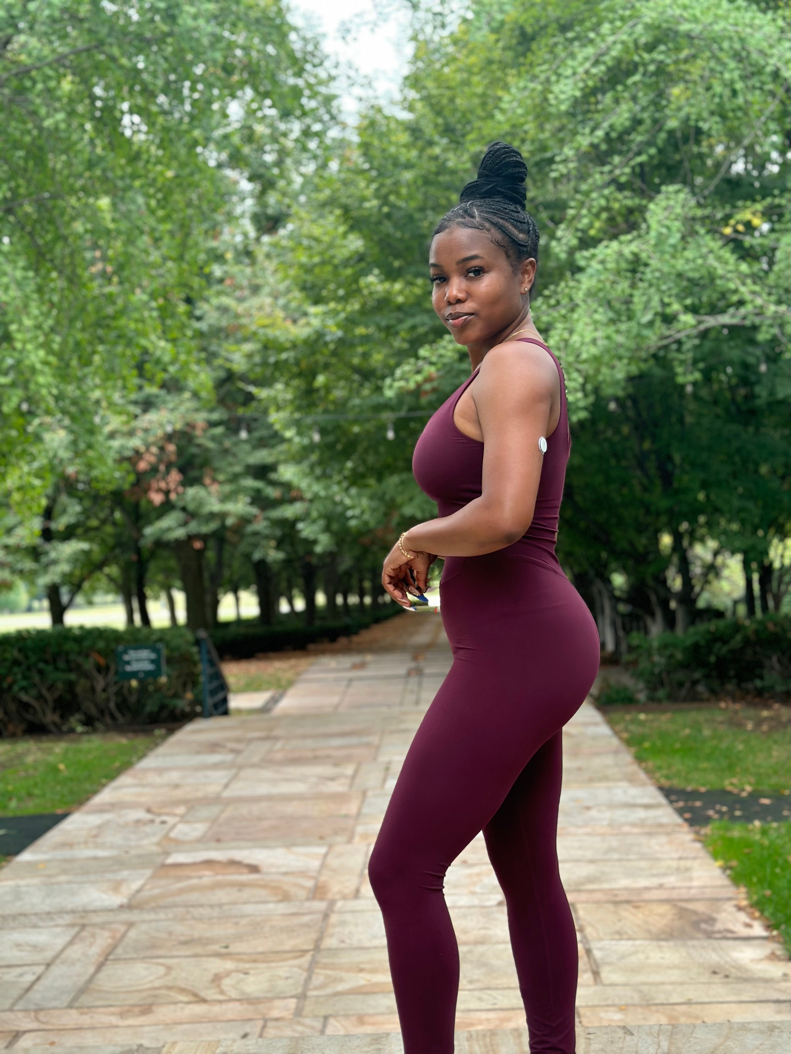 DEMI Yoga Jumpsuit-Cassis