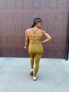WILLOW Active Bra & Legging Set (Olive Green)