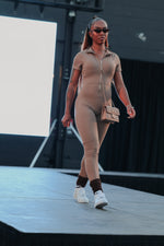 Load image into Gallery viewer, Taupe Jumpsuit w/Zipper
