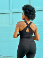 Load image into Gallery viewer, DEMI Keyhole Sports Top-Black
