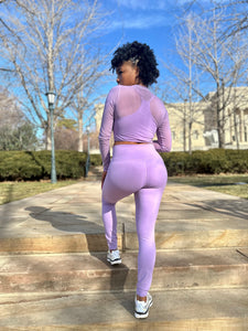 Serenity Mesh Top & Legging Set- Purple (S-L)