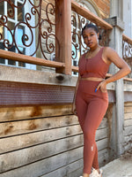 Load image into Gallery viewer, Cinnamon Set-Zipper Bra + Leggings
