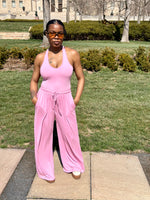 Load image into Gallery viewer, Halter Lounge Set-LIGHT PINK
