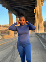 Load image into Gallery viewer, LEAH Turtleneck Set-Light Navy S-3XL
