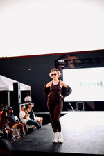 Load image into Gallery viewer, Jacket &amp; Jumpsuit set in Chocolate Brown
