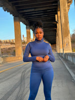 Load image into Gallery viewer, LEAH Turtleneck Set-Light Navy S-3XL
