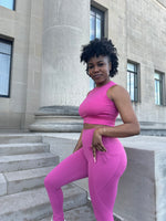 Load image into Gallery viewer, VENICE Top &amp; Legging Set in Magenta (S-L)
