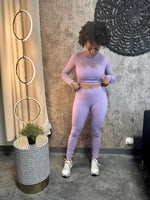 Load image into Gallery viewer, Serenity Mesh Top &amp; Legging Set- Purple (S-L)
