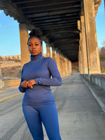 Load image into Gallery viewer, LEAH Turtleneck Set-Light Navy S-3XL
