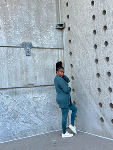 CARLI Waffle Cardigan-JADE (S-3XL)