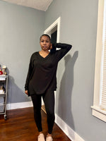 Load image into Gallery viewer, Long Sleeve CATE Legging Set-Black (S-3XL)
