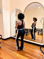 Load image into Gallery viewer, DEMI Flared Stripe Leggings-Black
