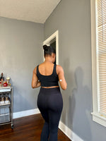 Load image into Gallery viewer, VENICE U-Back Bra &amp; Flared Leggings Set -Black (S-L)
