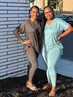 Load image into Gallery viewer, CATE Microfiber Legging Set-Light Teal
