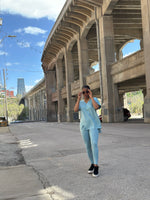 Load image into Gallery viewer, CATE Microfiber Legging Set-Light Teal
