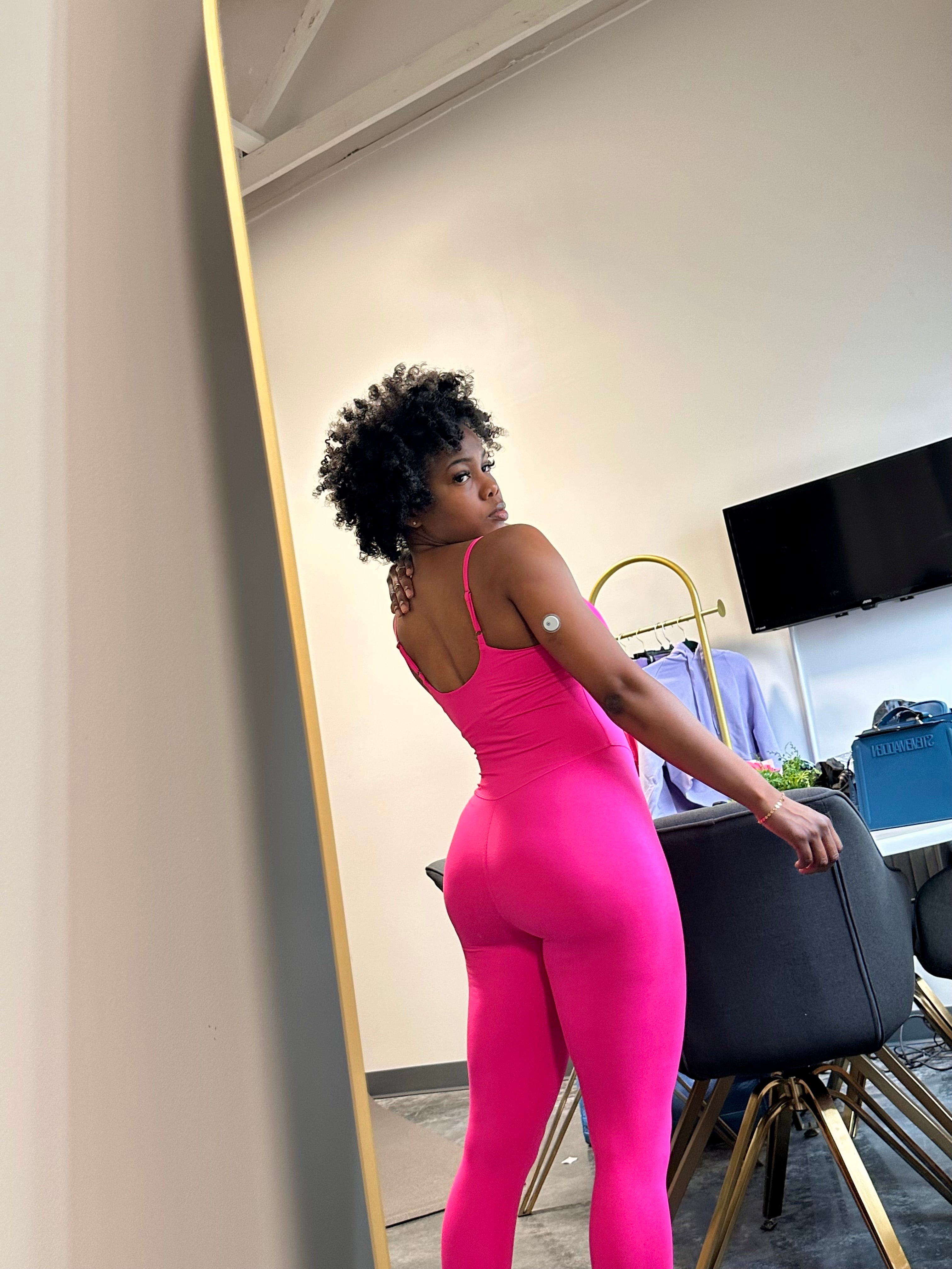 DEMI Yoga Jumpsuit-Pink (S-XL)