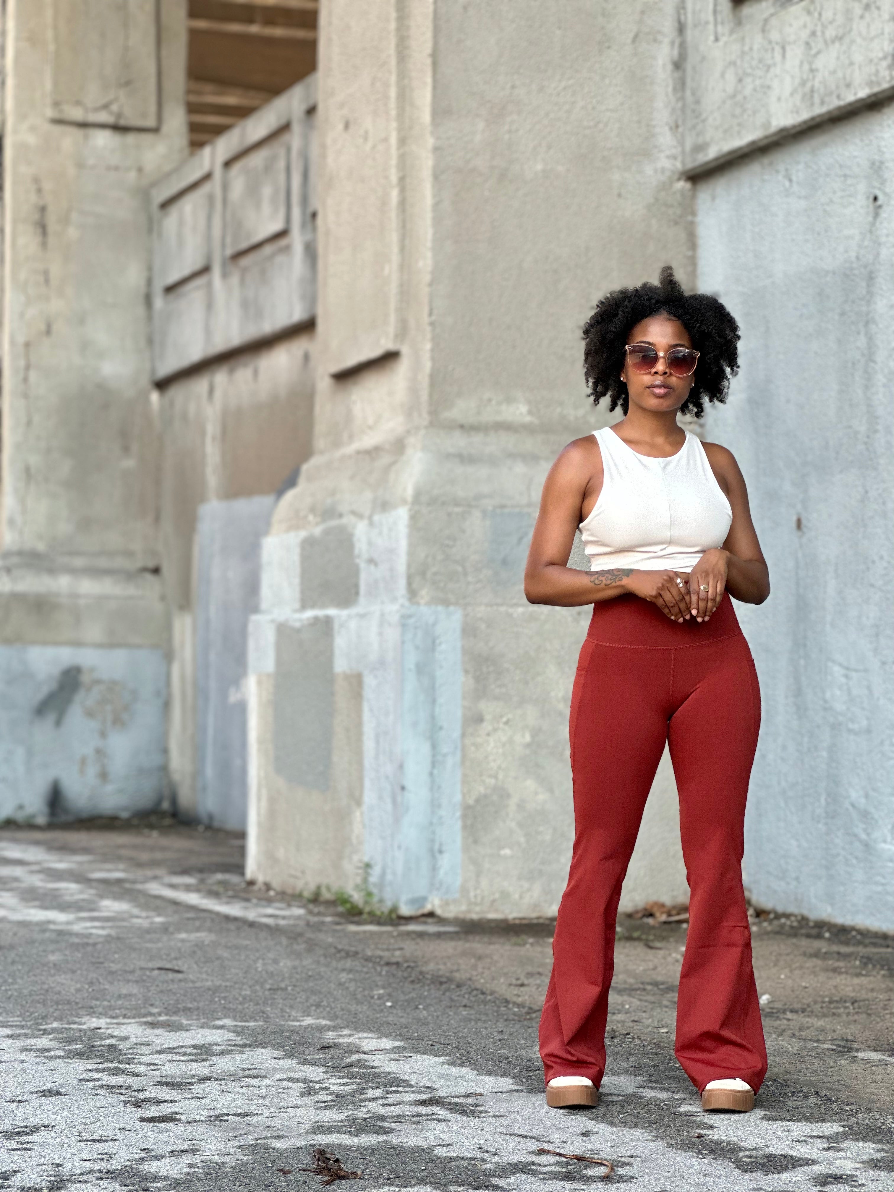 RENA Flare Leggings (Rust)